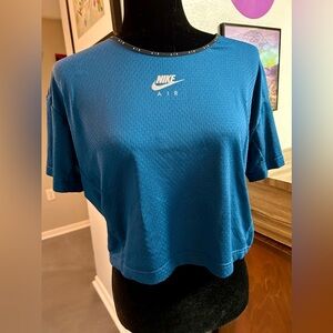 Nike Blue Cropped Dri-Fit Football Jersey